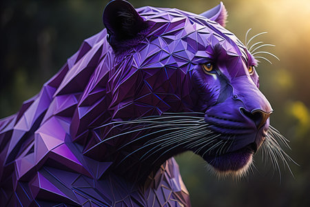 A big panther in low poly style. generative aiの素材