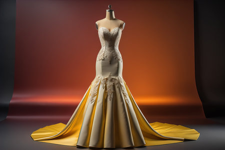 Wedding dress on a mannequin. generative aiの素材