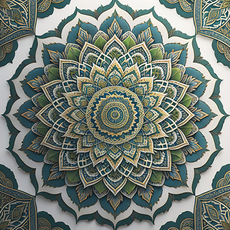 a mandala in blue and beige colors. generative aiの素材