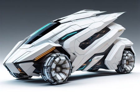 a brand-less generic concept car in studio environment. generative aiの素材