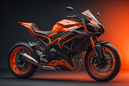 Modern powerful super sports bike on a dark background. generative aiの素材