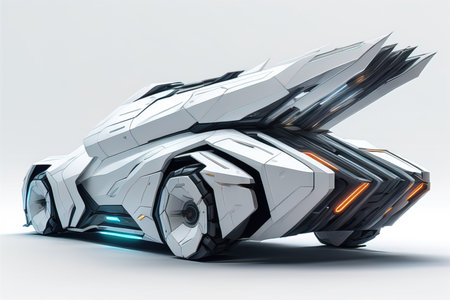 a brand-less generic concept car in studio environment. generative aiの素材