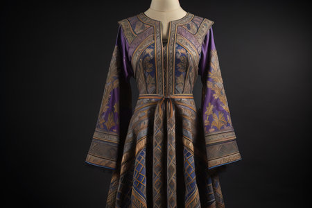 Vintage indian dress on a mannequin in studio. generative aiの素材