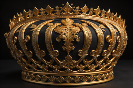 Gold crown on a black background. generative aiの素材