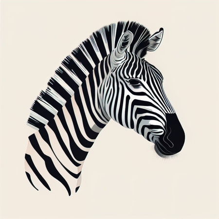 Zebra head in black and white colors. Zebra vector illustration. generative aiの素材