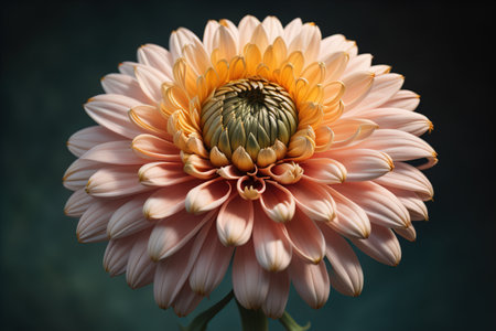 Beautiful pink chrysanthemum flower on a dark background. generative aiの素材