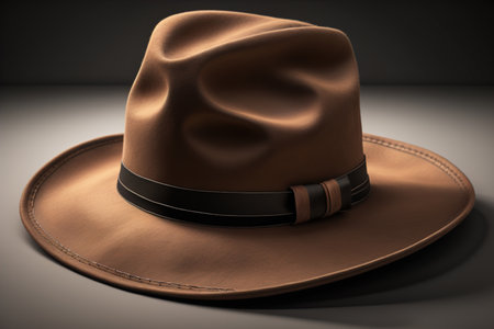 Brown cowboy hat on a dark background. generative aiの素材