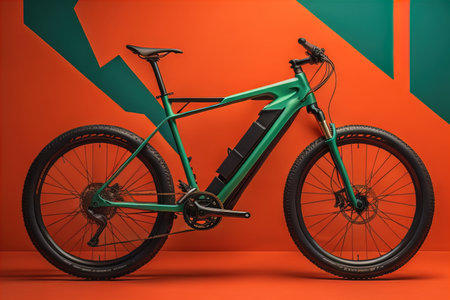 Mountain bike on a colored background. generative aiの素材