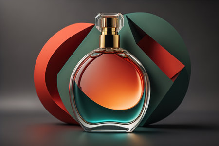 Perfume bottle on a black background. generative aiの素材