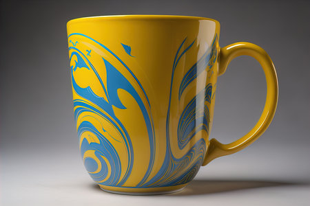 Ceramic cup on a gray background. generative aiの素材