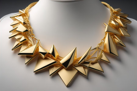 Necklace with golden stars on a black background. generative aiの素材