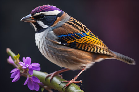 Rufous-breasted Bunting, Fringilla ruficollis. generative aiの素材