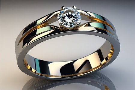 Wedding ring with diamond. Jewelry background. generative aiの素材