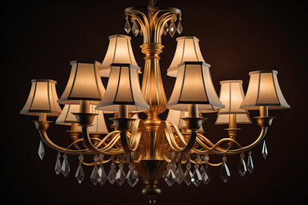 Vintage chandelier on a dark background. generative aiの素材