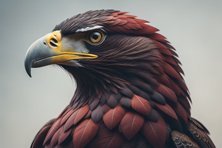 Portrait of a bird of prey close-up. generative aiの素材