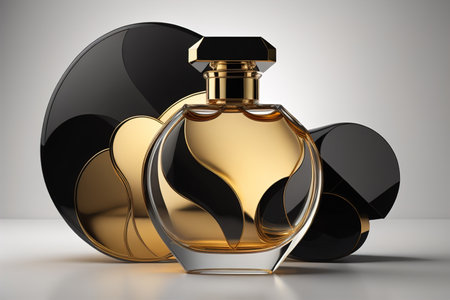 Perfume bottle on white background. generative aiの素材