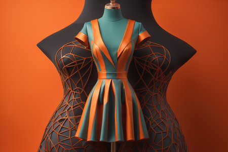 Fashionable dress on a mannequin. generative aiの素材