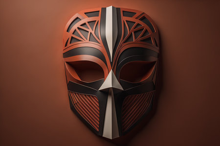 a fantasy mask isolated on a brown background. generative aiの素材