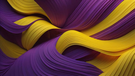 abstract background with wavy lines in purple and yellow. generative aiの素材