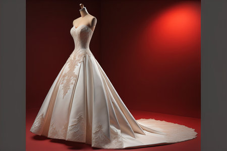 Wedding dress on a mannequin. ai generativeの素材