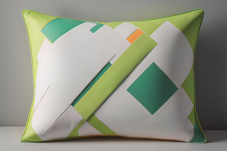 a colorful and decorative pillow on a gray background. ai generativeの素材