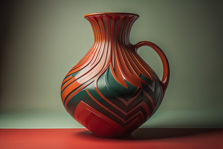 Ceramic vase on a solid color background. ai generativeの素材