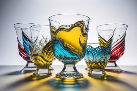 Glasses for different alcoholic beverages. ai generativeの素材