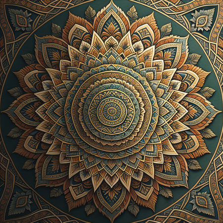 Mandala pattern. Vintage decorative elements. Hand drawn oriental background. ai generativeの素材