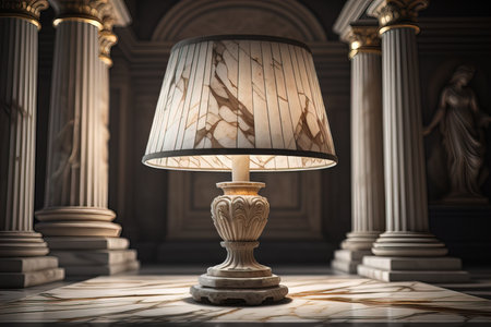 Lamp in the interior of the old library. ai generativeの素材