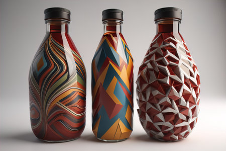 Bottle of water on solid color background. ai generativeの素材