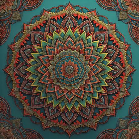 Mandala pattern. Vintage decorative elements. Hand drawn oriental background. ai generativeの素材