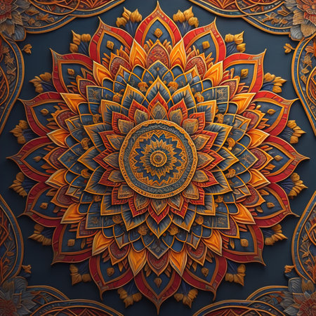 Mandala pattern. Vintage decorative elements. Hand drawn oriental background. ai generativeの素材