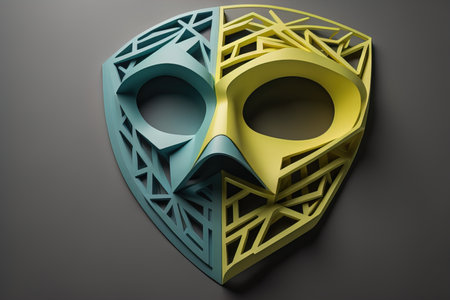 Mardi Gras mask isolated on solid color background. ai generativeの素材