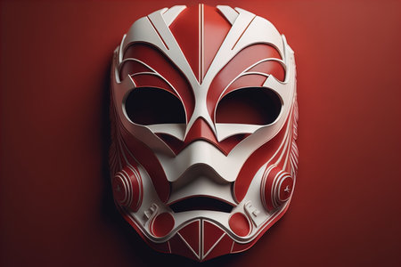 Mardi Gras mask isolated on solid color background. ai generativeの素材