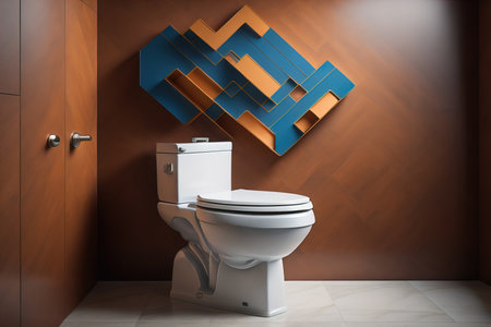 toilet bowl in modern bathroom. ai generativeの素材