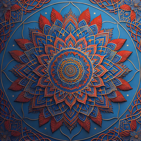Mandala pattern. Vintage decorative elements. Hand drawn oriental background. ai generativeの素材
