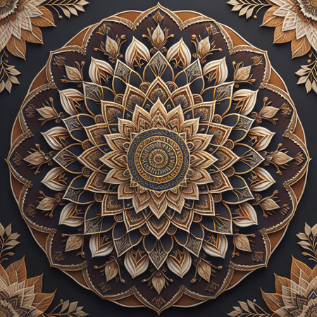 Mandala pattern. Vintage decorative elements. Hand drawn oriental background. ai generativeの素材