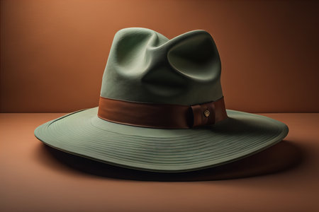 Fashionable hat on a solid color background. ai generativeの素材