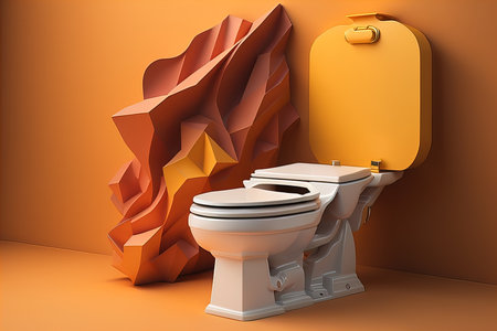 toilet bowl in modern bathroom. ai generativeの素材