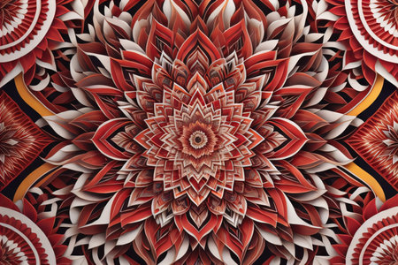 Abstract fractal composition with various geometrical shapes. ai generativeの素材