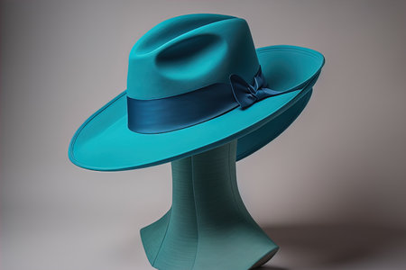 Stylish female hat on mannequin. ai generativeの素材