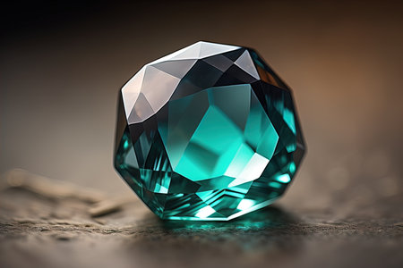 Brilliant multicolored sapphire on a surface. ai generativeの素材