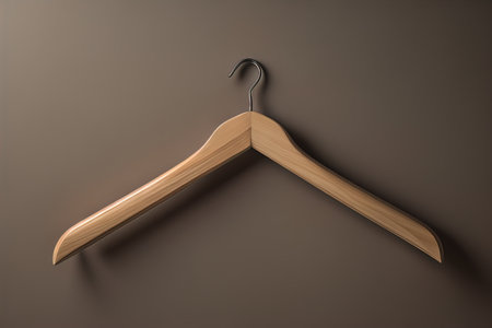 Wooden clothes hanger hanging on the wall. ai generativeの素材