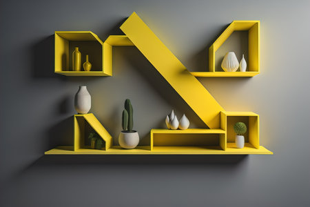 Bookshelf in scandinavian interior. ai generativeの素材