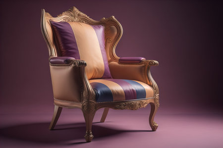 Colorful armchair on a solid color background. ai generativeの素材