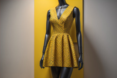 Women's dress on a mannequin in a fashion store. ai generativeの素材