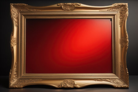 Glass picture frame on a solid color background. ai generativeの素材
