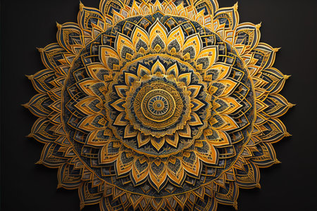 Mandala pattern. Vintage decorative elements. Hand drawn oriental background. ai generativeの素材