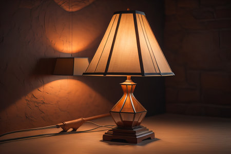 Lamp on the table in the room. generative aiの素材