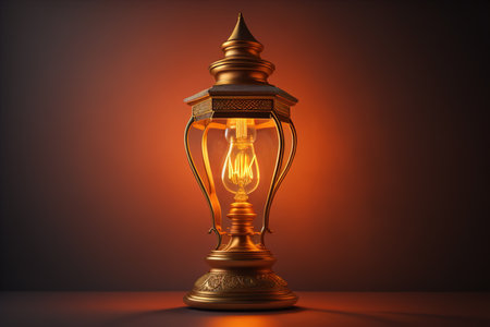 Lantern on a dark background. generative aiの素材